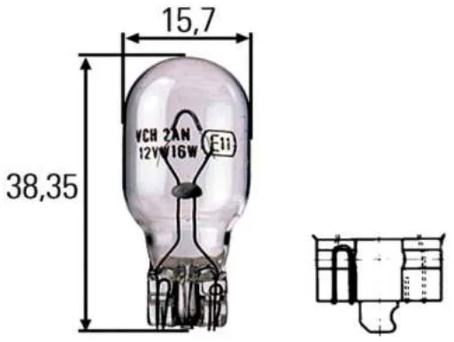 Lámpara cuña T15 3 Luz de freno