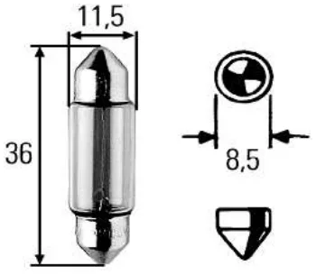 Lámpara Plafonier C5W 24V