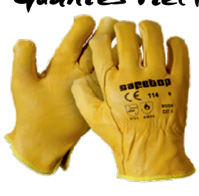 Guantes Piel Flor Amarillos