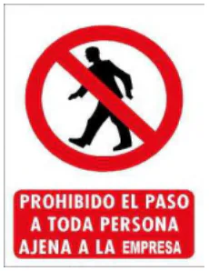 Senal Prohibido el paso ajenos