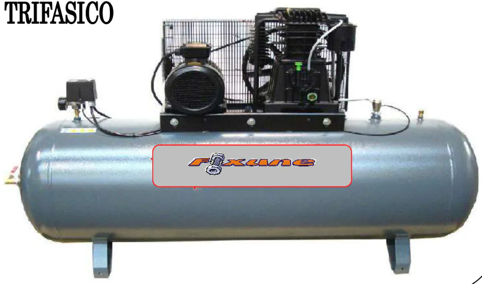 Compresor Piston Bi-Etapa 270L 4HP Transmision Correa Trifasico