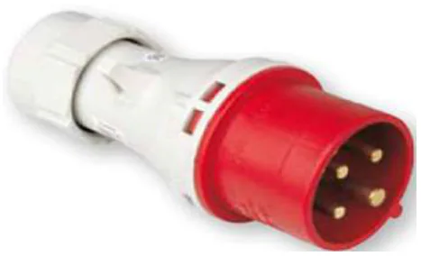 Enchufe Macho Industrial 16A 3P+E Rojo