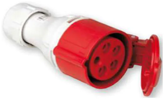 Enchufe Macho Industrial 16A 3P Rojo