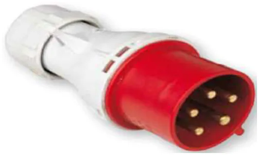 Enchufe Macho Industrial 32A 3P Rojo