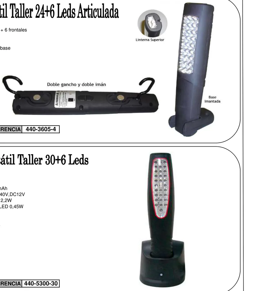 Lampara Portatil Taller 30+6 Leds