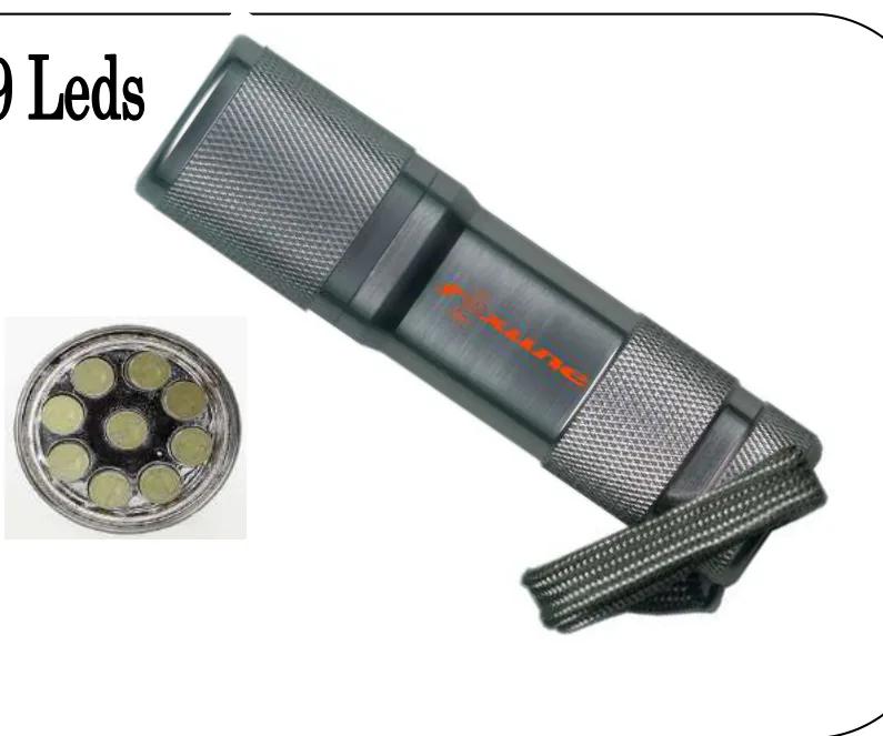 Mini Linterna Aluminio 9 Leds