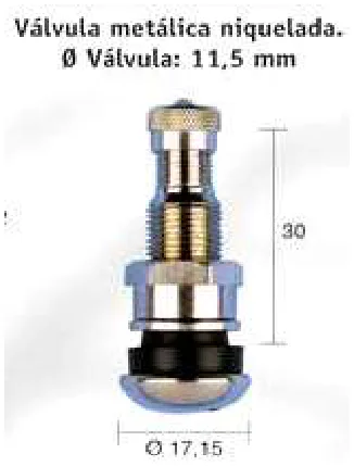 Válvula TR525 metálica niquelada