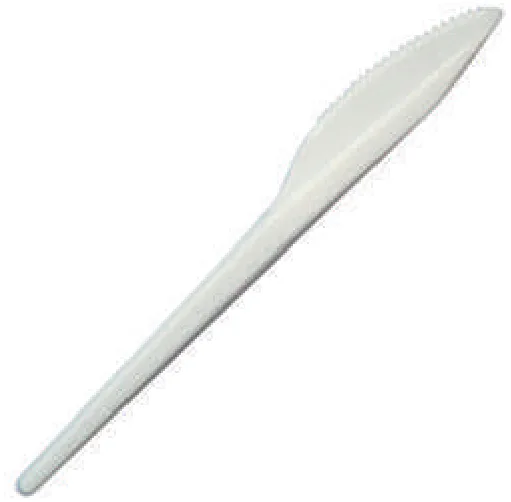PAQUETE DE CUCHILLOS PLÁSTICO BLANCO 100 ud.